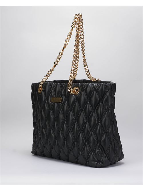 Shopper in tessuto embossed con manici in catena Elisabetta Franchi ELISABETTA FRANCHI | Borsa | BS64A47E2110